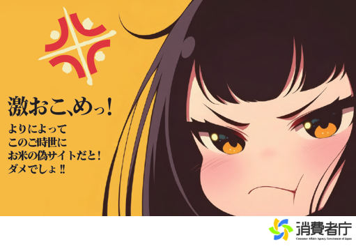 お米の詐欺サイトにご注意ください！